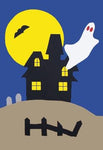 Haunted House Flag on Royal Blue - 3 x 4.5 ft