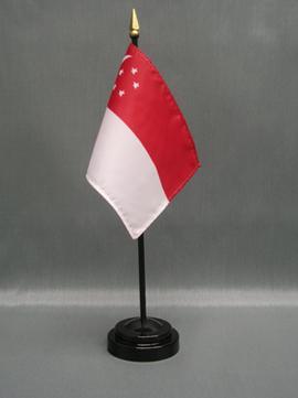 Singapore Stick Flag - 4 x 6 in (bases sold separately)