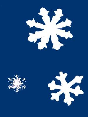 Three Snowflakes on Navy - 12 x 18 in