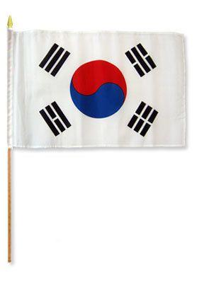 South Korea Stick Flag - 12 x 18 in