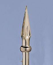 Spear for Indoor Flagpole - Gold Color - 9 inch