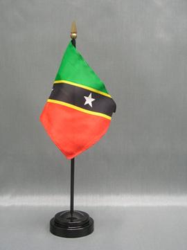 St Kitts-Nevis Stick Flag - 4 x 6 in (bases sold separately)