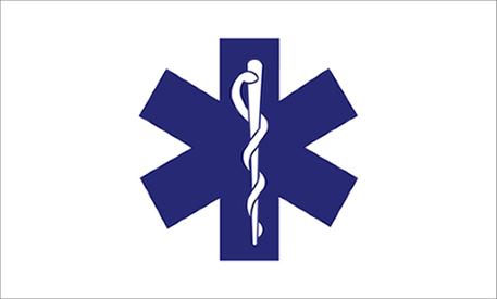 Star Of Life Flag - Nylon with Grommets - 3 x 5 ft