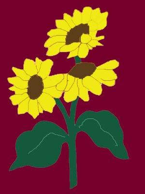 Sunflowers Flag on Burgundy - 3 x 4.5 ft