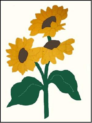 Sunflowers Flag on Off White - 3 x 4.5 ft