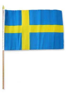 Sweden Stick Flag - 12 x 18 in