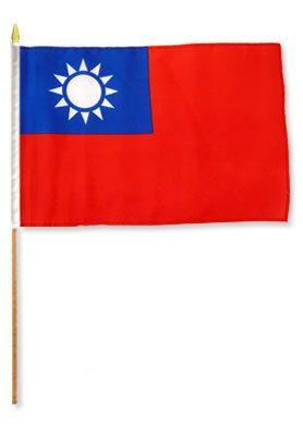 Taiwan Stick Flag - 12 x 18 in