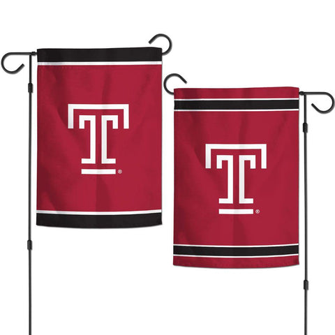 Temple University "T"- 12.5x18 in Garden Flag- Double-sided