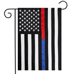 Thin Blue & Red Line U.S. Flag - poly sewn - 12.5 x 18 in