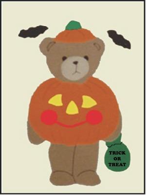 Trick or Treat Bear Flag on Off White- 3 x 4.5 ft