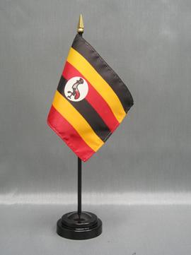 Uganda Stick Flag - 4 x 6 in (bases sold separately)