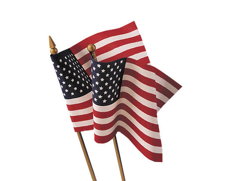 United States Stick Flag - Polycotton BallTop NoSew - 4 x 6 in