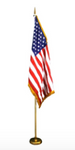 United States Indoor Fringed Flag Set - Econo - Nylon with sleeve - 3 x 5 ft