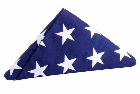 United States Flag - Cotton with Grommets - 5 x 9.5 ft - VA Official with 3.25" stars - casket flag