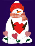 Valentine Snowman on Purple- 12 x 18 in