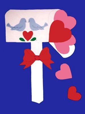 Valentine Mailbox Flag on Royal - 3 x 4.5 ft