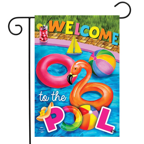 Welcome to the Pool Flag - 12.5 x 18 in