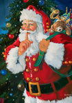 Whispering Santa Flag - 12 x 18 in - double-sided