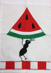 Watermelon Ant Flag on White - 12 x 18 in