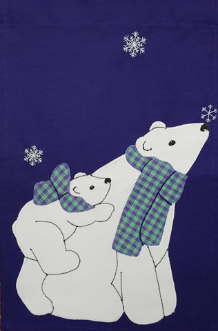 Polar Bears on Purple - 12 x 18 in