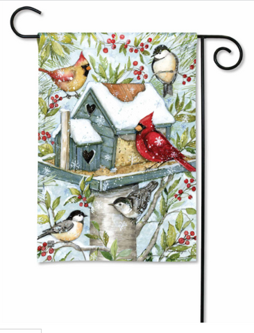 Winter Birdhouse BreezeArt® Flag - 12.5 x 18 in
