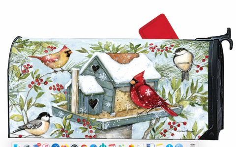 Winter Birdhouse MailWraps® Mailbox Cover