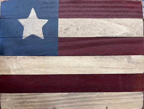 Flag - wood plaque - 12 x 9 in
