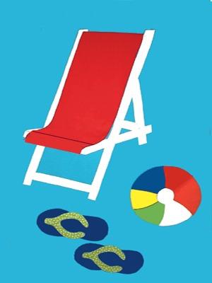 Beach Chair Flag on Turquoise - 3 x 4.5 ft