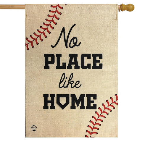 No Place Like Home Burlap House Flag - 28 x 40 in (double-sided)