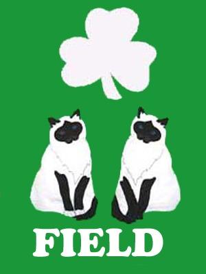 Siamese Cats/Shamrock Flag on Kelly Green - 3 x 4.5 ft