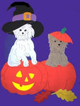 Halloween Dogs Flag on Purple - 3 x 4.5 ft