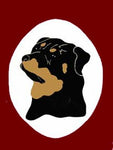 Oval Dog Face Flag on Burgundy - 3 x 4.5 ft