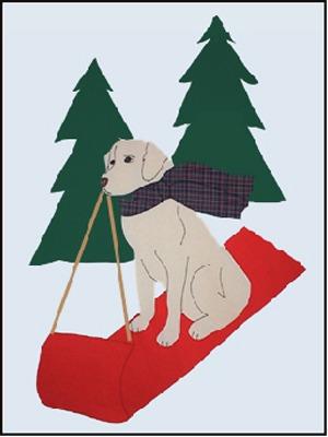 Sledding dog Flag on White - 3 x 4.5 ft