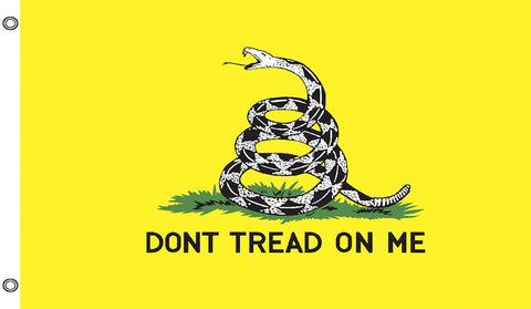 Gadsden Don't Tread on Me Flag -  poly printed - 3 x 5 ft