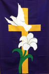 Easter Cross Flag on Purple