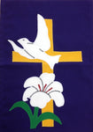 Easter Cross Flag on Purple - 12 x 18 in