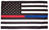 Thin Red & Blue Line U.S. Flag - nylon printed - 3 x 5 ft
