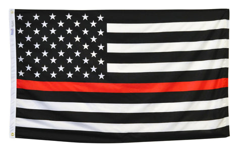 Thin Red Line U.S. Flag - nylon printed - 3 x 5 ft
