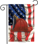 Fireman Helmet Flag - printed poly - 12.5 x 18 in