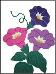 Morning Glories Flag on White - 12 x 18 in