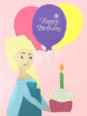 Elsa(Birthday) on Pink- 12 x 18 in