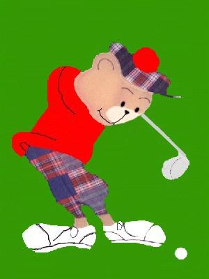 Golfing Bear Flag on Kelly Green- 12 x 18 in