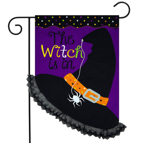 The Witch is in Burlap Garden Flag - 12.5 x 18 in (double-sided)