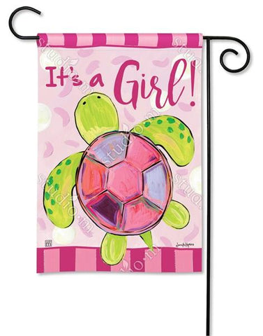 It's A Girl (Sea Turtle) Flag - 12.5 x 18 in