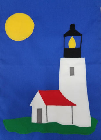 Lighthouse Flag on Royal Blue - 12 x 18 in