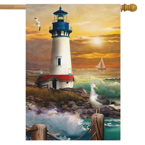 Sunset Lighthouse Flag - 28 x 40 in