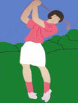 Female Golfer Flag on Lt Blue- 3 x 4.5 ft