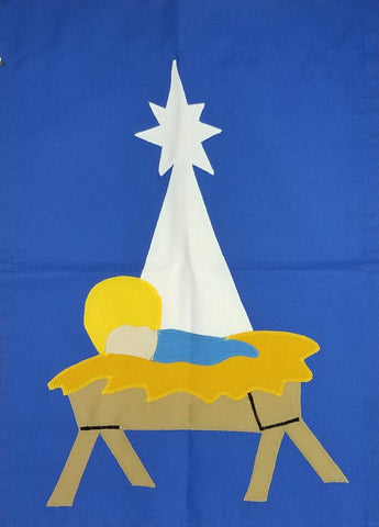 Nativity Flag on Royal - 12 x 18 in
