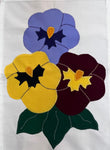 Pansies(Multi-colored) Flag on Off White - 12 x 18 in