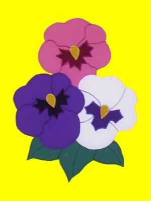 Pansies(Multi-colored) Flag on Yellow - 12 x 18 in